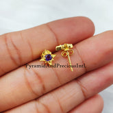 Amethyst Stud Earrings, Gemstone Studs, Tiny Stud Earrings, February Birthstone, Gold Plated Stud Earring